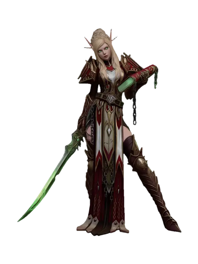 Verdantblade Elven Warrior - Wow 3D model, vytvořený pomocí AI