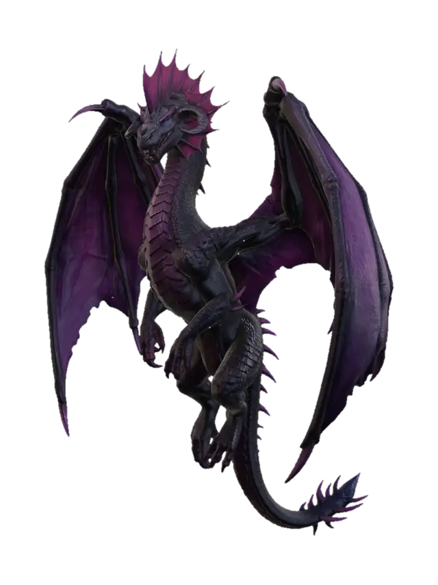 Violet Night Dragon - Mother 3D model, vytvořený pomocí AI