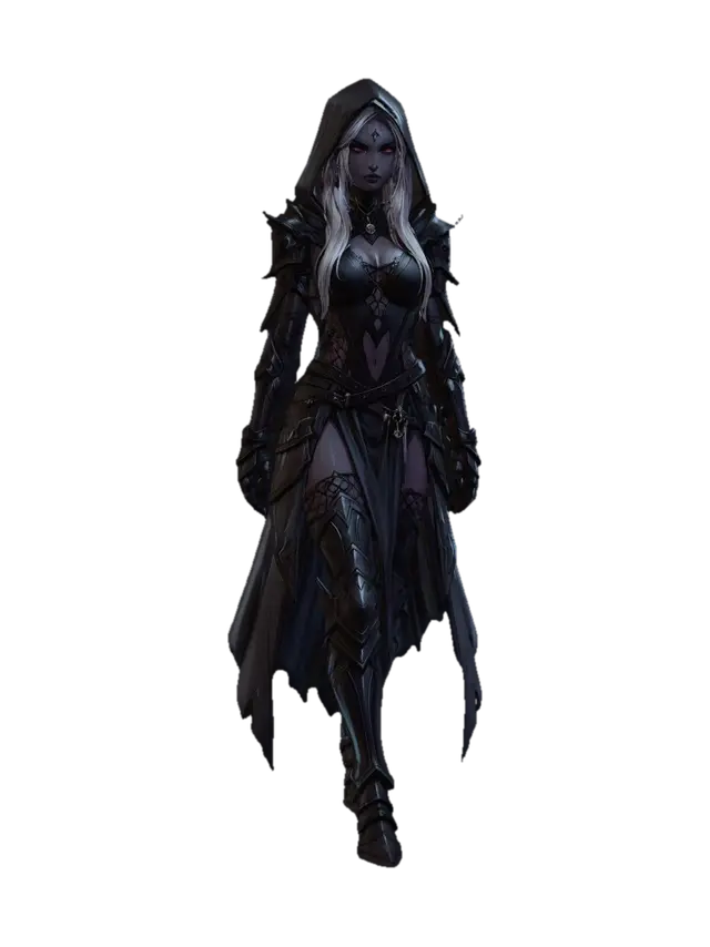 Darksteel Enchantress - Drow 3D model, vytvořený pomocí AI
