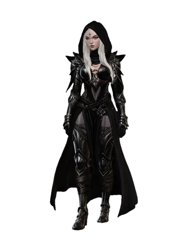 Darksteel Enchantress - Villian 3D model, vytvořený pomocí AI