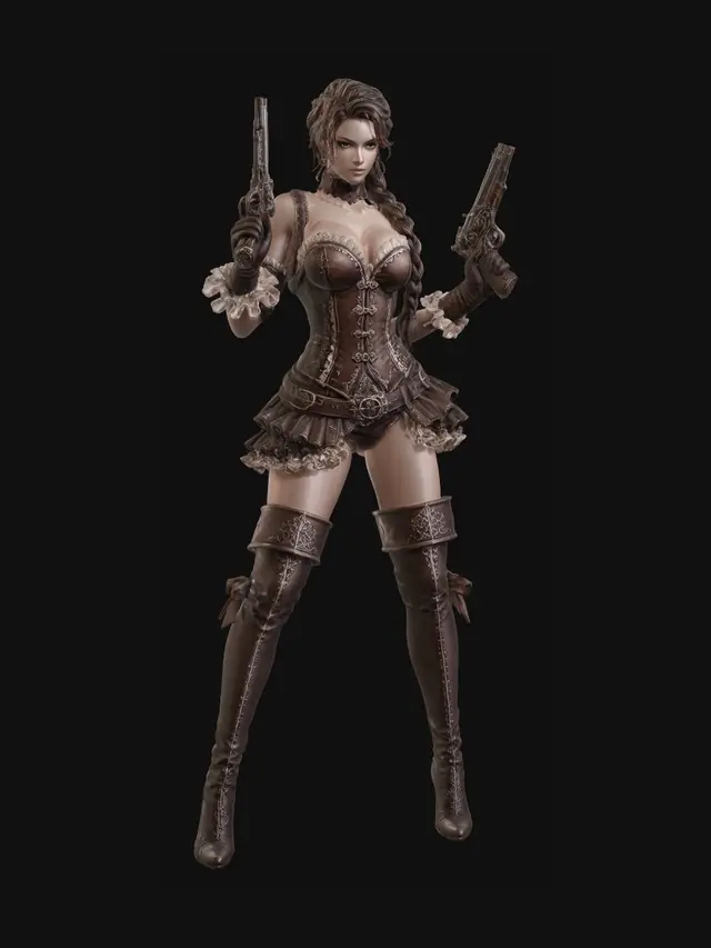 3D model for Steampunk Gunslinger