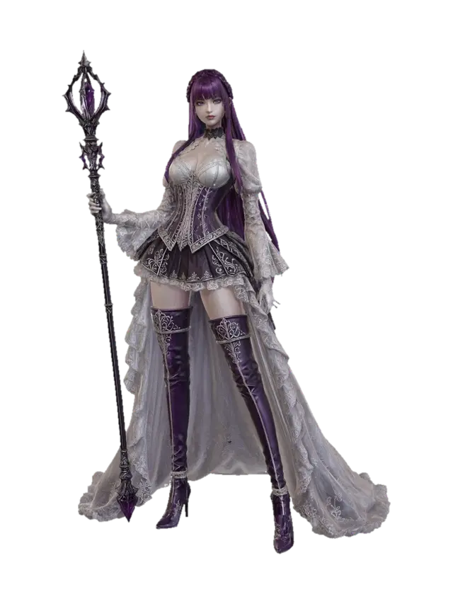 Modelo 3D de Lilac Enchantress - Rococo, gerado por IA