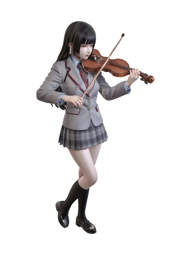 Violet Serpent Halberd - Musician 3D model, vytvořený pomocí AI