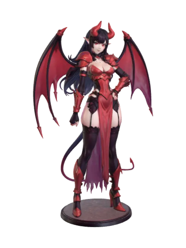 Alluring Succubus 3D model, vytvořený pomocí AI