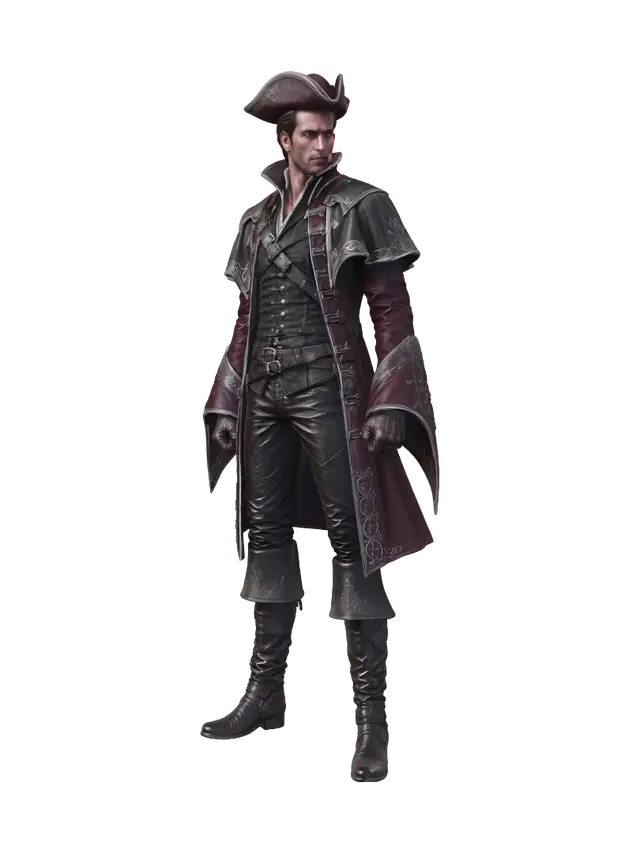 Modelo 3D de Crimson Corsair - Rococo, gerado por IA