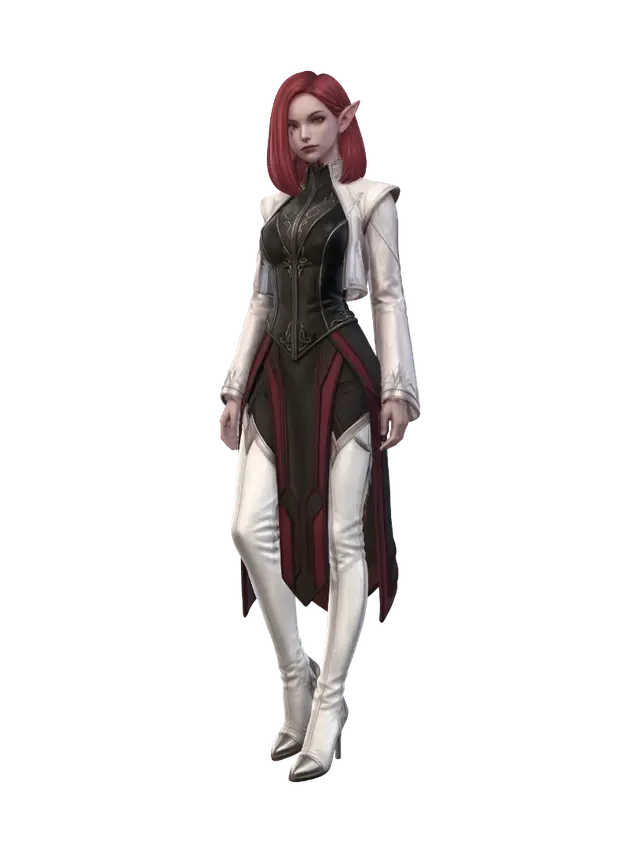 Lydia - Elven Embassador - Fantasyart 3D model, vytvořený pomocí AI