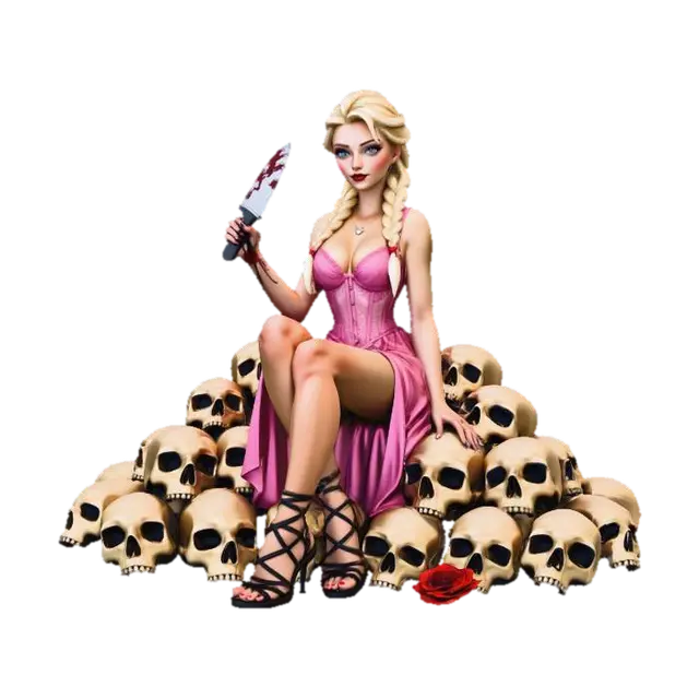 Skull Queen - Vampire 3D model, vytvořený pomocí AI