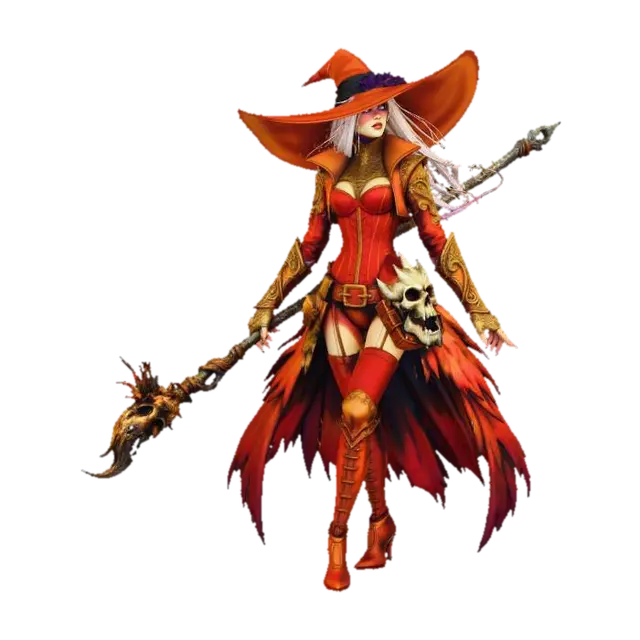 Red Witch - Sorcery 3D model, vytvořený pomocí AI