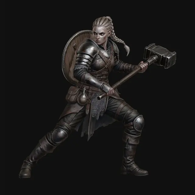 3D model for Ironbound Shieldmaiden
