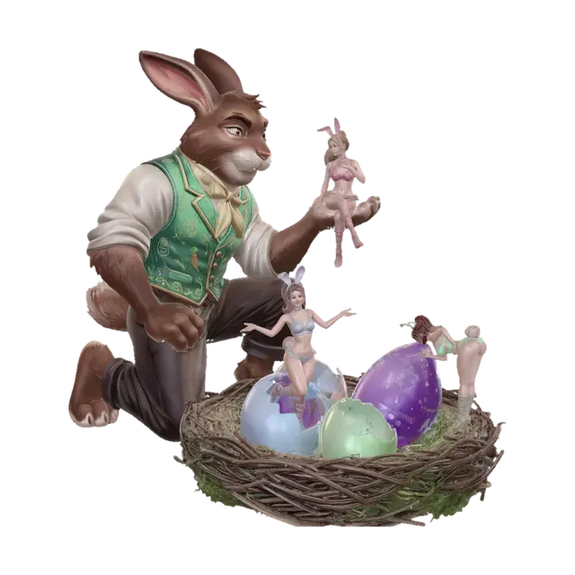 Easter Fantasy - Girls 3D model, vytvořený pomocí AI