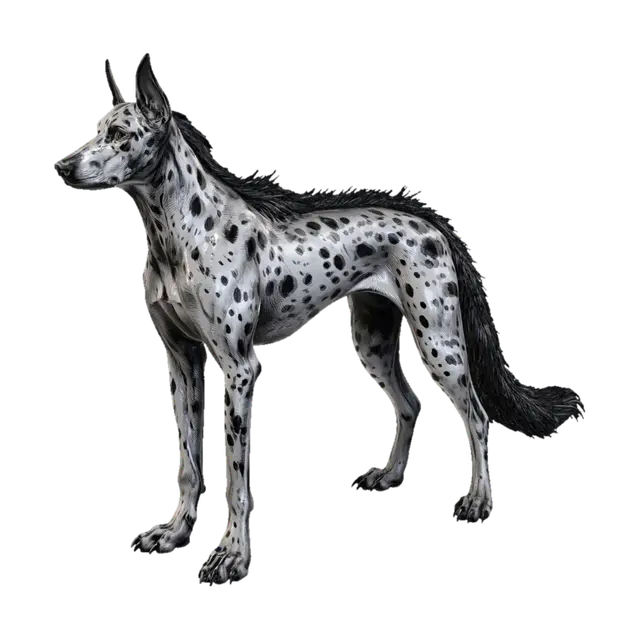 Black Ridge - Arana'nian Windhound - Hound 3D model, vytvořený pomocí AI
