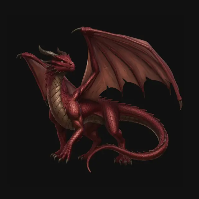 3D model for Crimson Ember Dragon