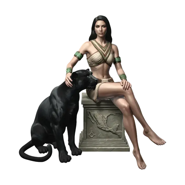 Panther Empress - Feminine 3D model, vytvořený pomocí AI