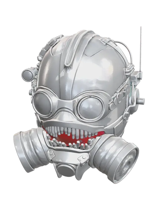 Stylized Gas Mask - Vent 3D model, vytvořený pomocí AI