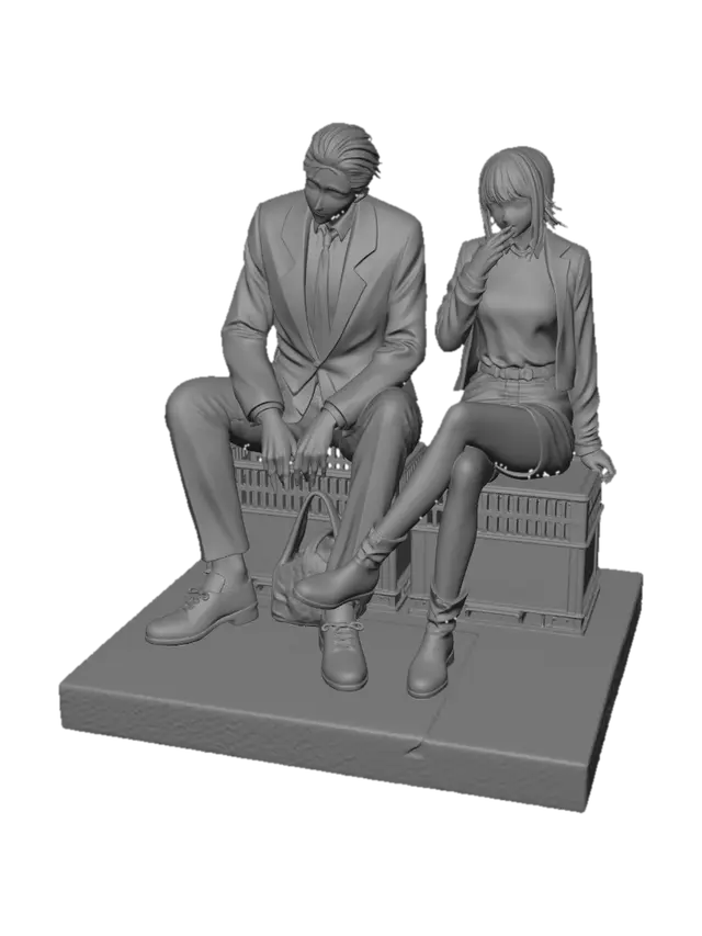 3D model for Two Figures on a Crate