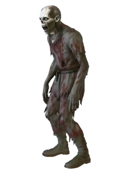 Zombie Lurker 3D model, vytvořený pomocí AI