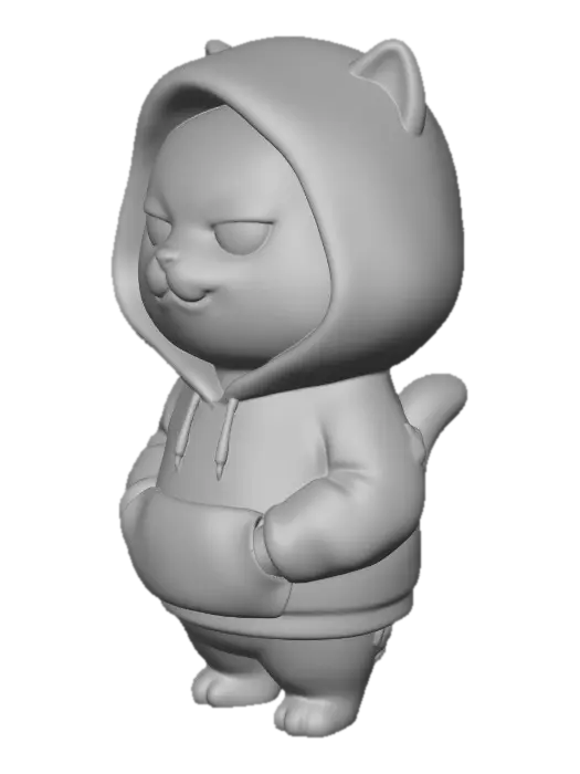 3D model for Cool Cat in Hoodie