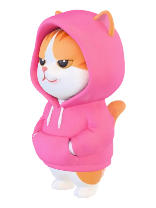 3D model for Cool Cat in Hoodie