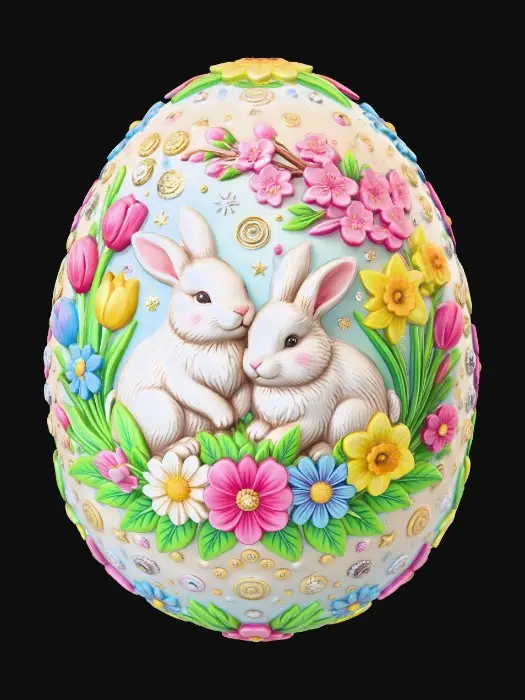 3D model for Bunnies in an Easter Egg Garden, #EasterEgg2026#