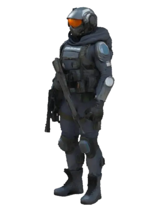 futuristic, special soldier, elite, realistic, apocalypse, atletic, strong, 180 cm 3D model, vytvořený pomocí AI