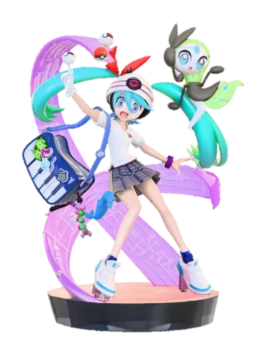 Miku & Meloetta - Hatsunemiku 3D model, vytvořený pomocí AI