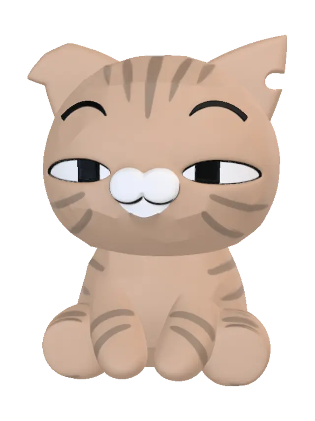 3D model for Smiling Kitten