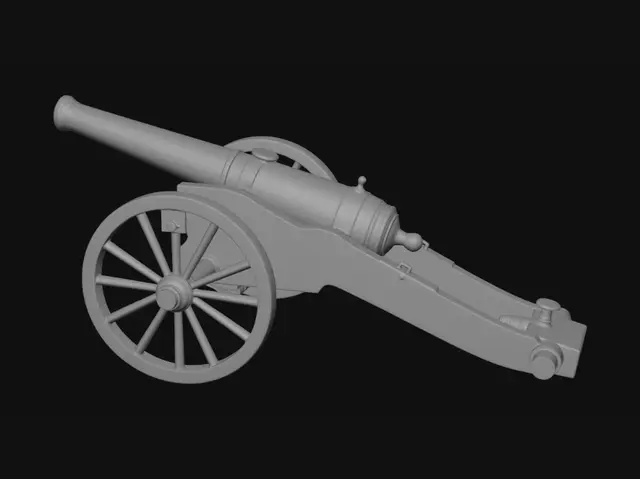 3D model for historical ottoman cannon, 1915 world war 1 style, low poly, game asset