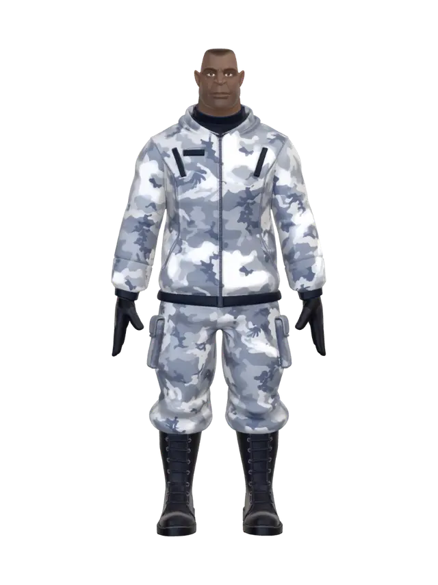 3D model for Blue Camouflage Soldier