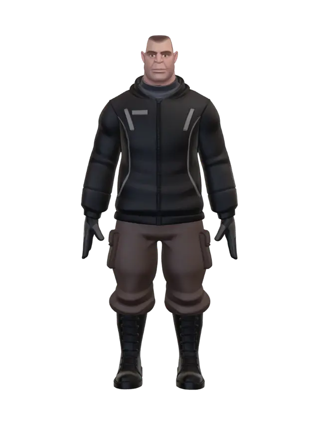 3D model for Blue Camouflage Soldier