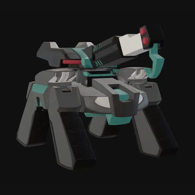 3D model for Teal Cannon Quadwalker