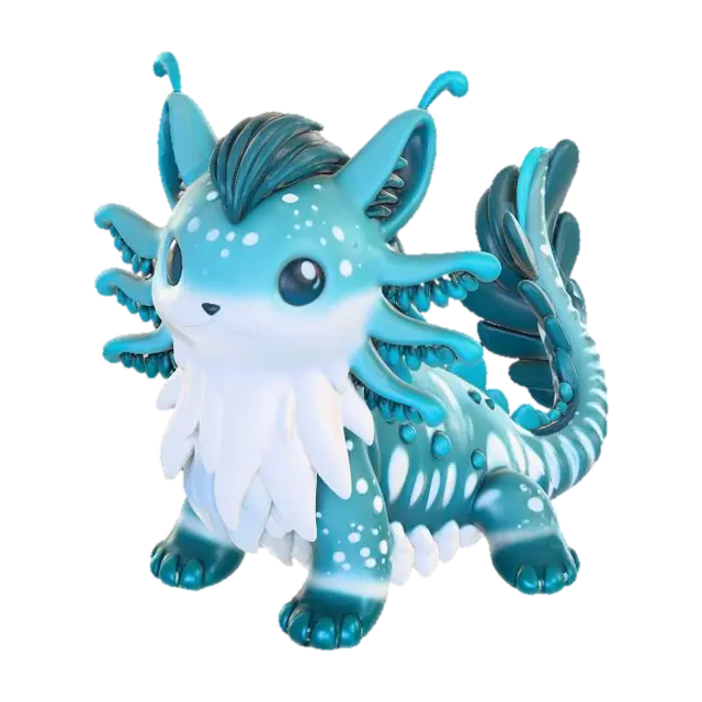 Azure Fluffsprite - Figurines 3D model, vytvořený pomocí AI