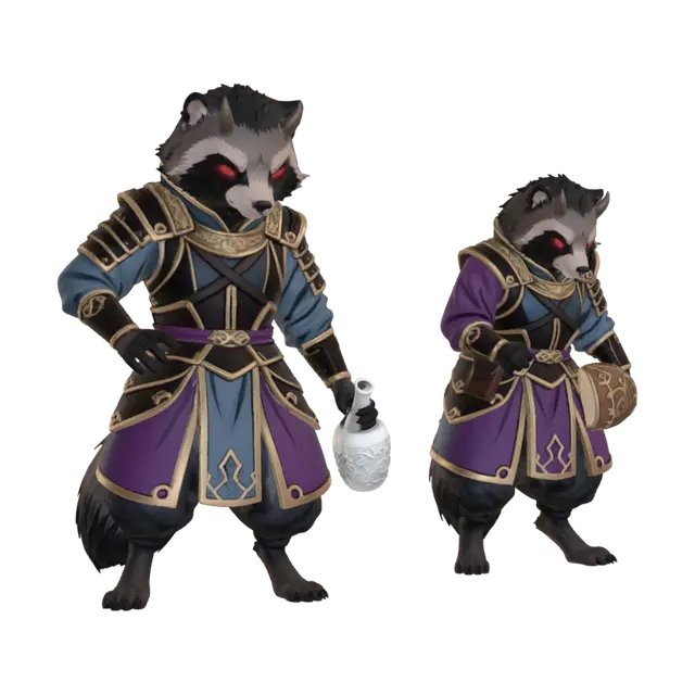 3D model for Crimson-Eyed Raccoon Warlords