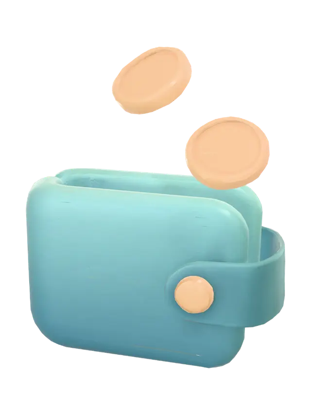 Coin Wallet - Drawstring-3D-modell, genererad av AI