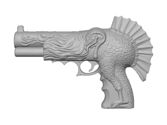 3D model for High detail, #Thanksgiving# style weapon, with cooked turkey design.