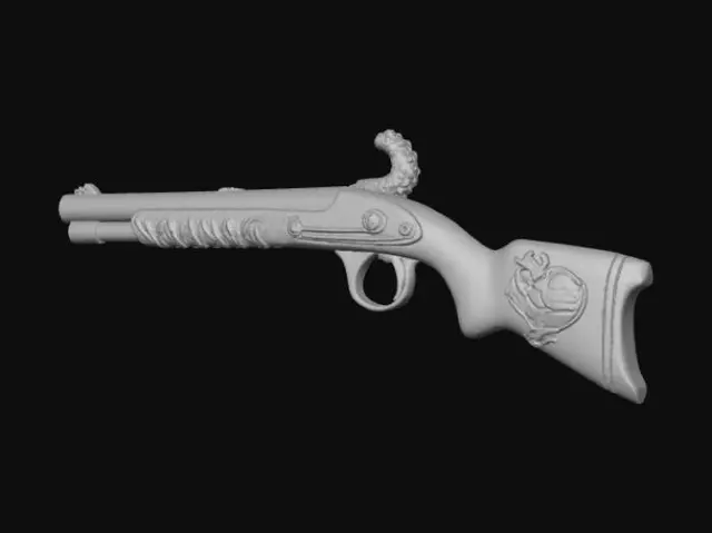 3D model for High detail, #Thanksgiving# style weapon, with cooked turkey design.