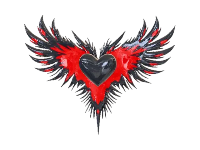 Heart Breaking Confusion, Music Band Logo 3D model, vytvořený pomocí AI