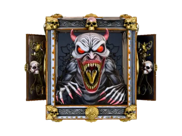 3D-модель High detail, square box with one side open, with a high detail, monster inside, with…, згенерована ШІ