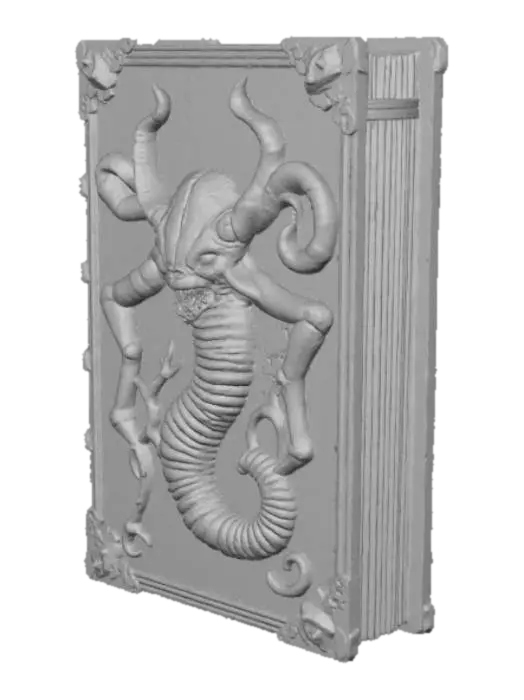 3D model for High detail, embossed, creepy, monster book