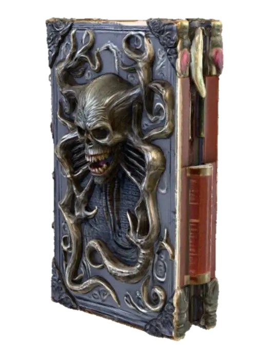 3D model for High detail, embossed, creepy, monster book