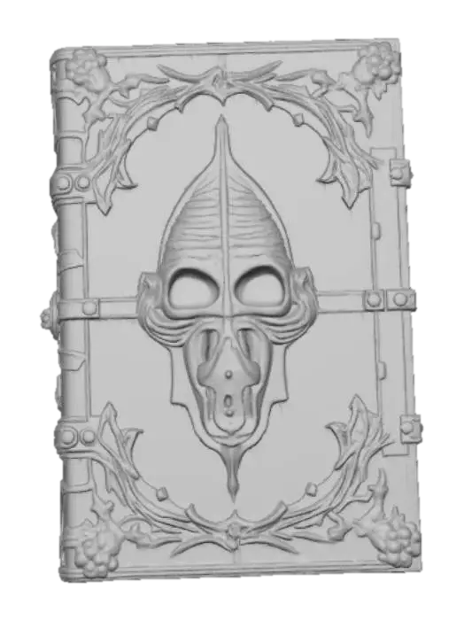 3D model for High detail, embossed, creepy, monster book