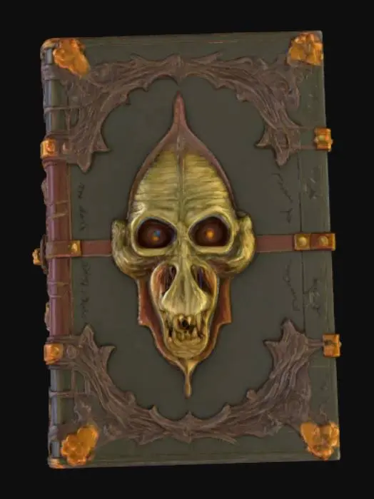 3D model for High detail, embossed, creepy, monster book