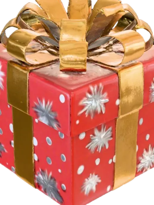 High detail, abstract, christmas present. 3D model, vytvořený pomocí AI