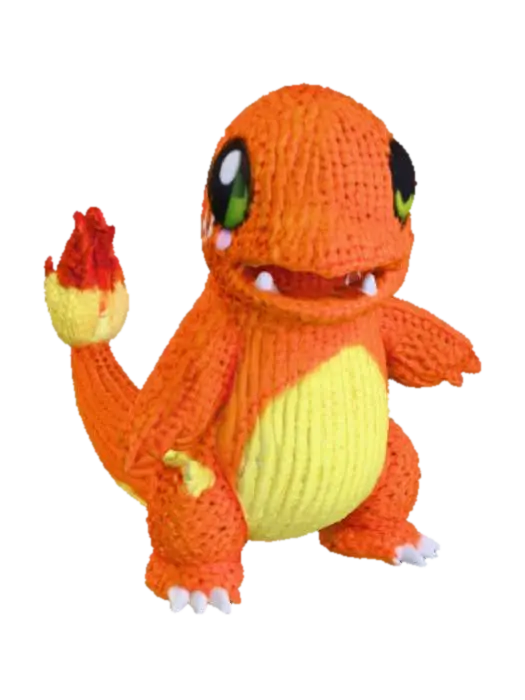 Knitted Charmander 3D model, vytvořený pomocí AI