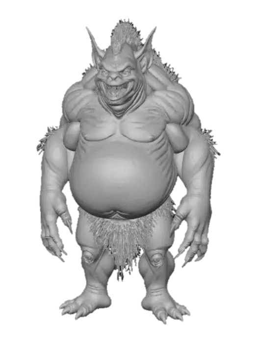 3D model for High detail, short, fat, monster