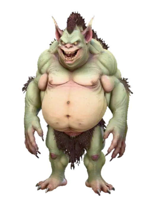 3D model for High detail, short, fat, monster