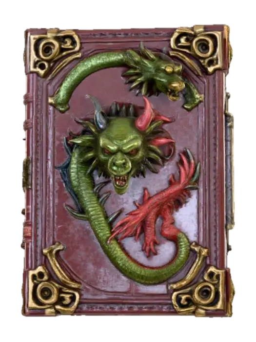 Monster Book, with embossed monster features - Fantasyart 3D model, vytvořený pomocí AI