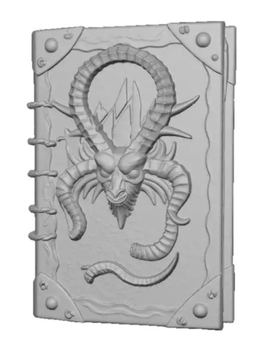 3D model for Monster Book, with embossed monster features