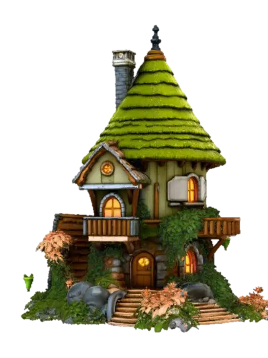 Fantasy House - Storybook 3D model, vytvořený pomocí AI