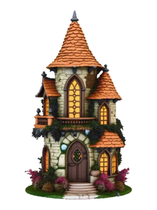 Fantasy House - Storybook 3D model, vytvořený pomocí AI