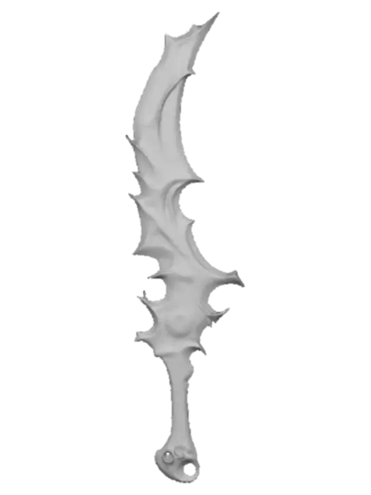 3D model for Anime style, extravagant, weapon, with abstract design